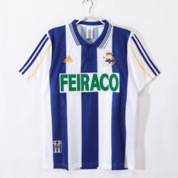 Áo Bóng Đá Deportivo La Coruña Mùa 1999/00 Sân Nhà Màu Xanh Trắng