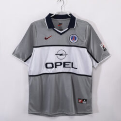 Áo Bóng Đá Paris Saint-Germain Mùa 2000/01 Sân Khách Màu Xám Cổ Bẻ