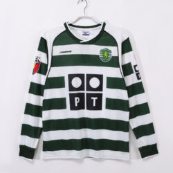 Áo Bóng Đá Retro Sporting Lisbon Mùa 2001/03 Sân Nhà Dài Tay