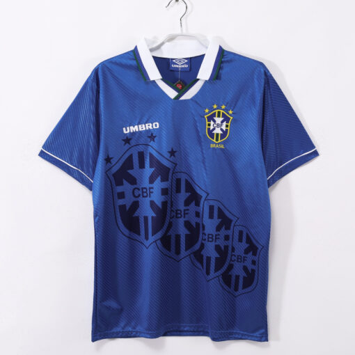 Áo Bóng Đá Retro Đội Tuyển Brazil Mùa 1996 Sân Khách