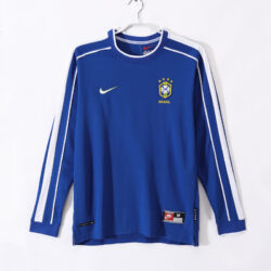 Áo Bóng Đá Retro Đội Tuyển Brazil Mùa 1998 Sân Khách Dài Tay