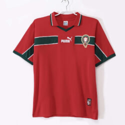 Áo Bóng Đá Retro Đội Tuyển Maroc Mùa 1998 Sân Nhà Màu Đỏ